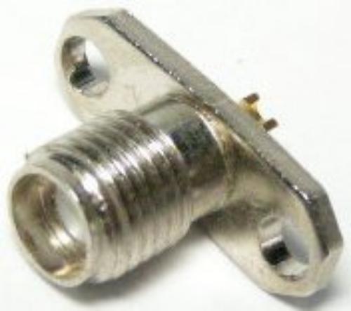 SMA Jack Panel Mount 2 Holes Silver